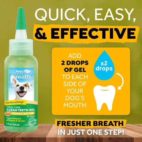 TropiClean - Fresh Breath Oral Care Gel Kit Peanut Butter - Dog – Bild 2